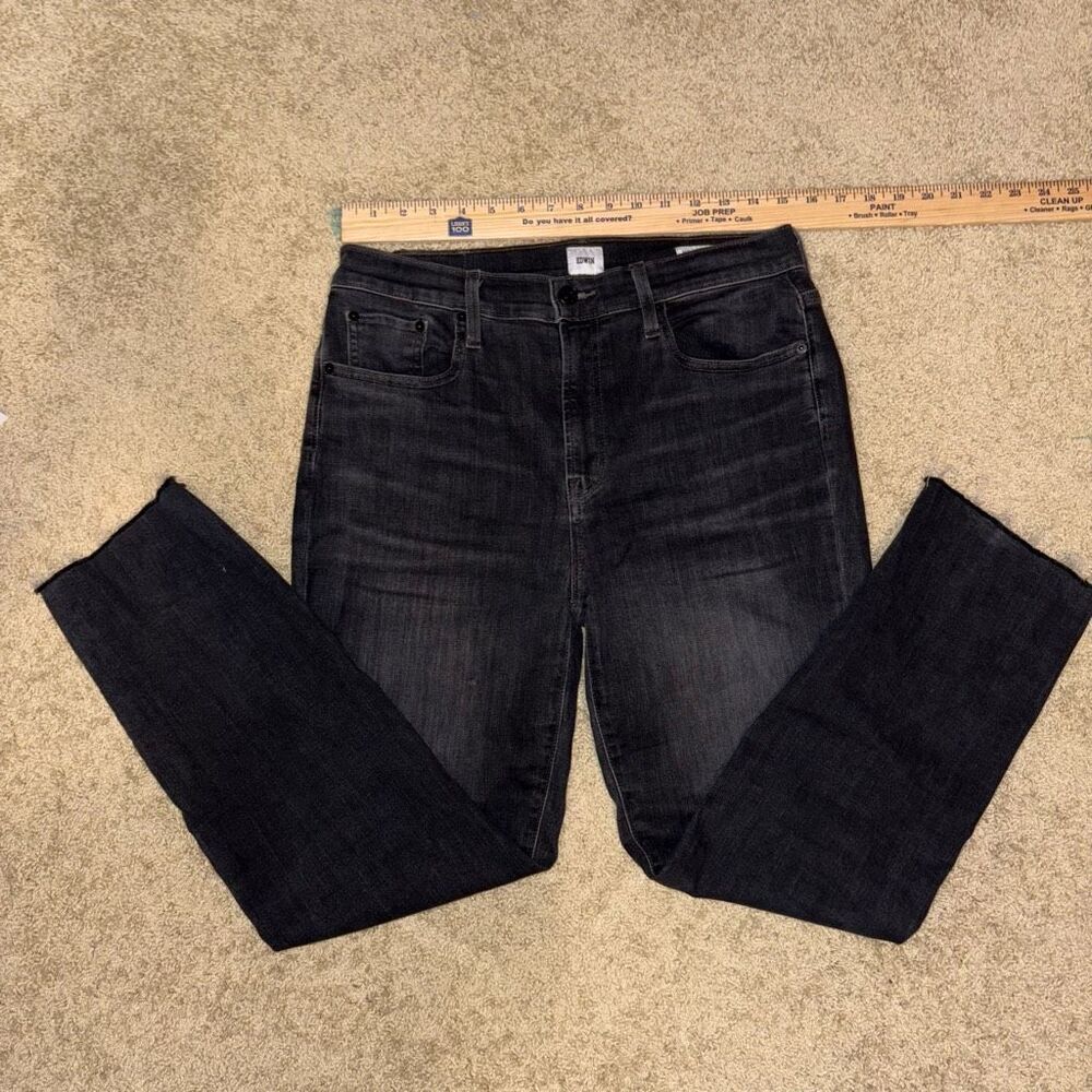 Edwin Bree Slim straight washed black raw hem denim jeans size 31